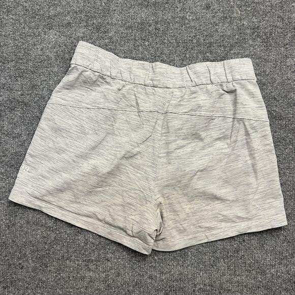 Lululemon Shorts Womens 6 Light Gray White Micro Stripe Lined Running Drawstring - Picture 2 of 10